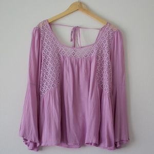 NWOT🌸 Bell-Sleeve Lace Top